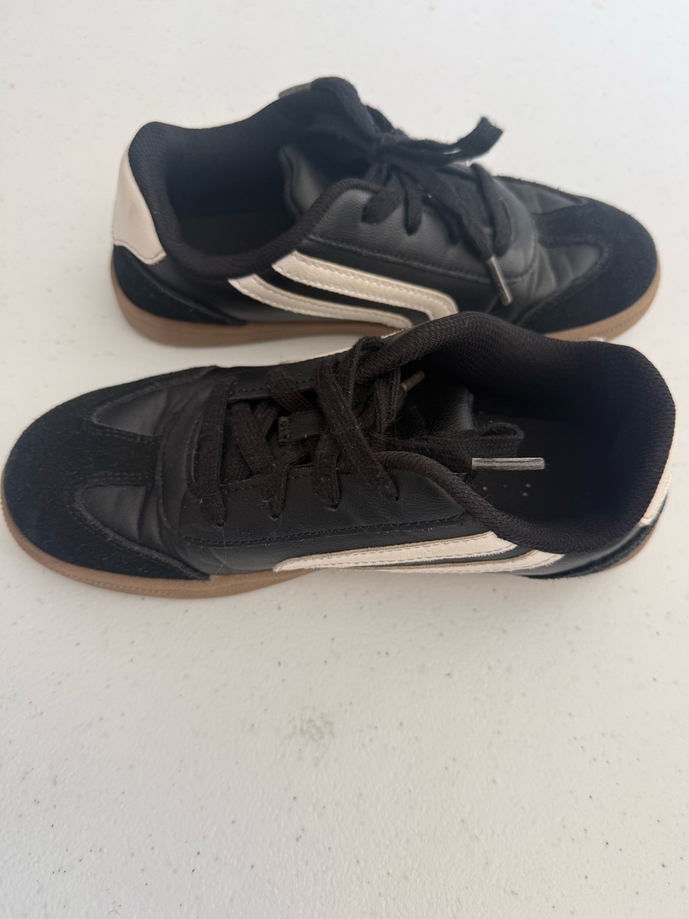 Cat & Jack Black Sneakers with White Stripes - Picture 4 of 5